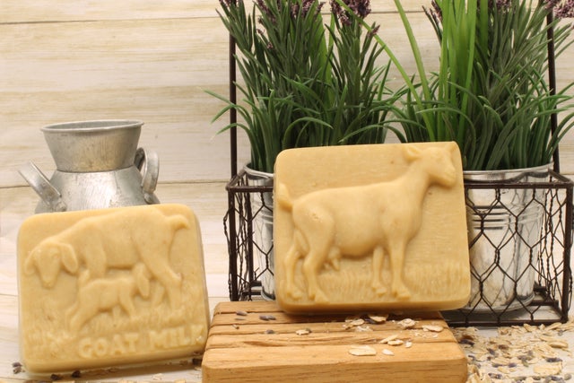 Adirondack Goat Soap Made With Goat Milk ââ‚¬â€œ Loaf of Soap to Cut into 4  to 10 Bars, Real Goats in Farm ââ‚¬â€œ Sandy Maine Small Batch Soap